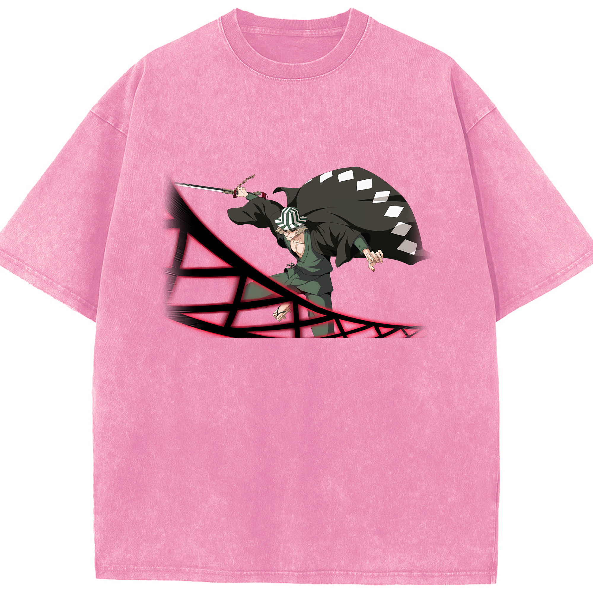 （画像用） "ブリーチ 浦原 喜助（うらはら きすけ） BLEACH Urahara Kisuke " 綿100% ヴィンテージ風 半袖Tシャツ（フロントプリント）